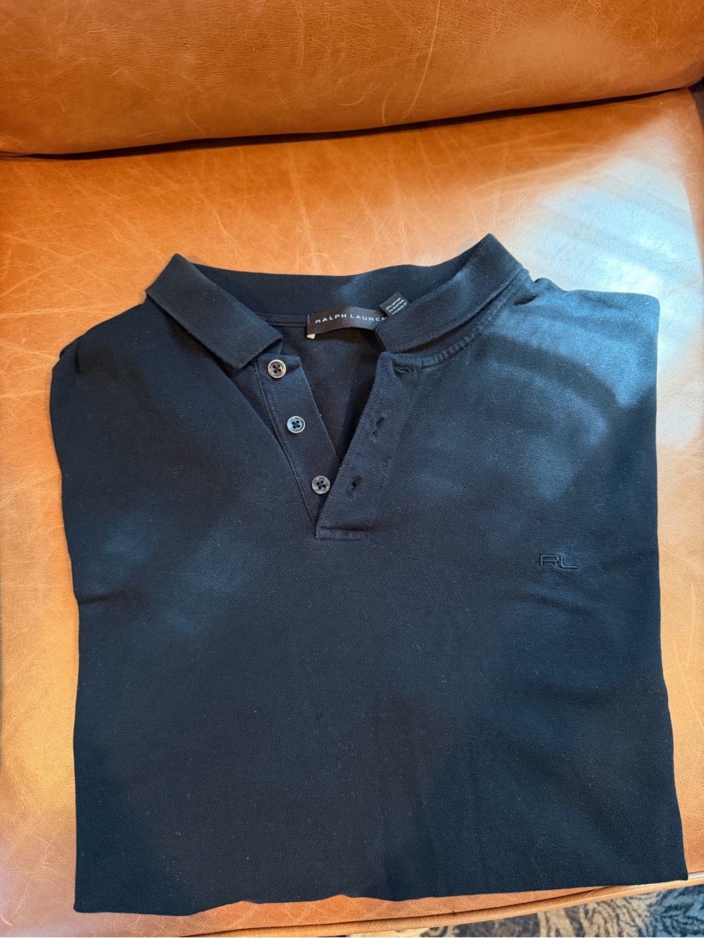 Ralph Lauren Black Short-Sleeve Henley Polo